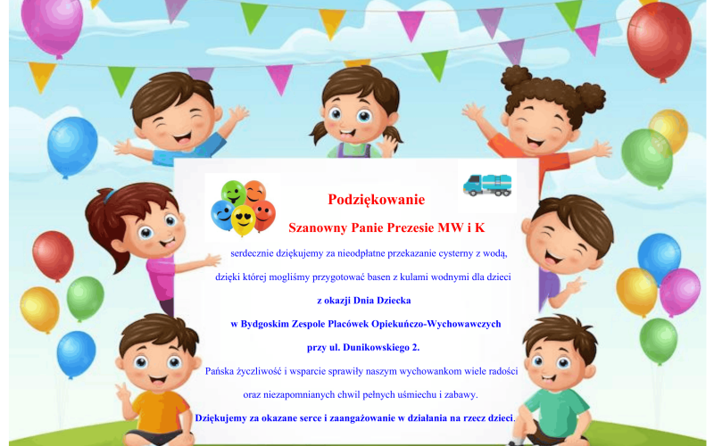 Podziękowania dla MWiK